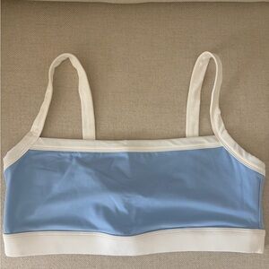 Splits59 Light Blue and White Sports Bra